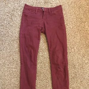 brick red skinny jeans